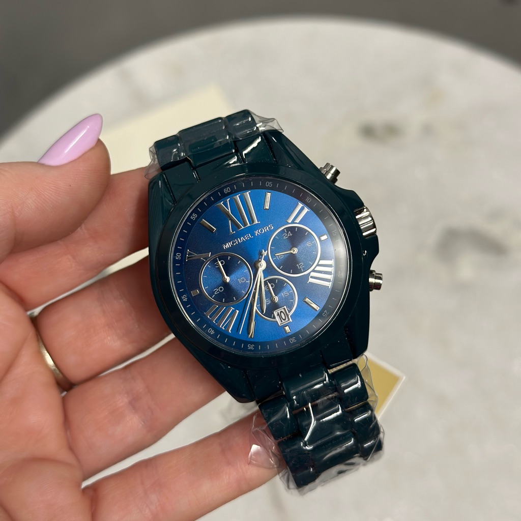Michael Kors Women's Bradshaw Chronograph Quartz Blue Dial Watch Mk6723